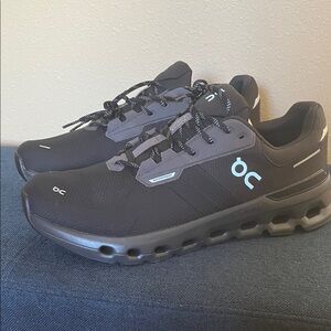 On Running Cloudrunner 2 Waterproof Men's Black and Charcoal Athletic Shoes 11.5